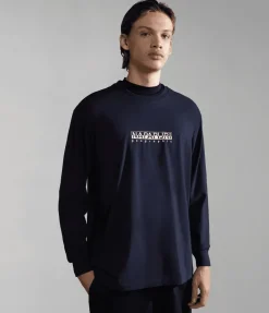 T-SHIRT A MANICA LUNGA DA UOMO NAPAPIJRI S-BOX LS 3 BLU MARINE NP0A4GK7 176