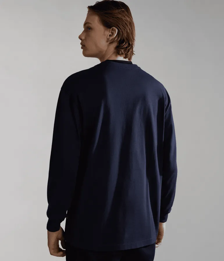 T-SHIRT A MANICA LUNGA DA UOMO NAPAPIJRI S-BOX LS 3 BLU MARINE NP0A4GK7 176