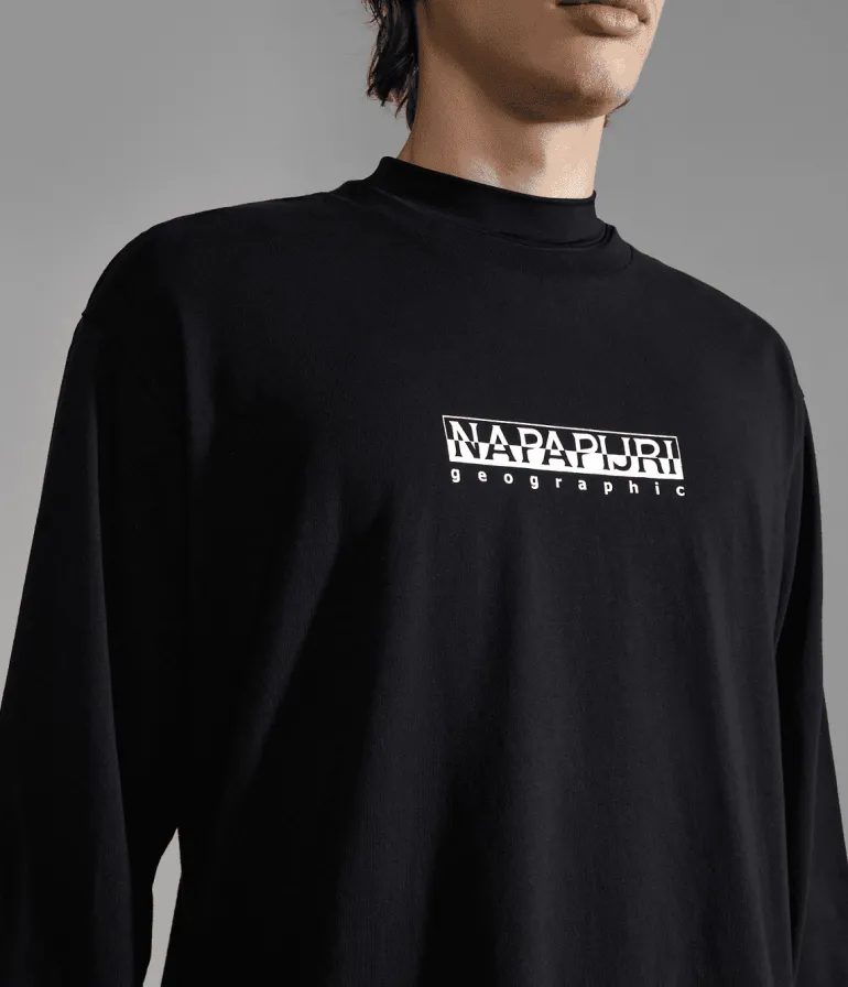 T-SHIRT A MANICA LUNGA DA UOMO NAPAPIJRI S-BOX LS 3 BLACK NP0A4GK7 041