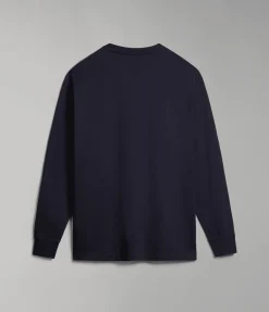 T-SHIRT A MANICA LUNGA DA UOMO NAPAPIJRI S-BOX LS 3 BLU MARINE NP0A4GK7 176
