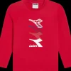 T-SHIRT A MANICA LUNGA JUNIOR DIADORA LOGO RED SALSA 102.181439 45080
