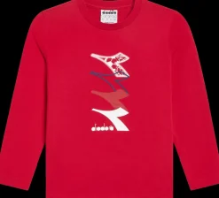 T-SHIRT A MANICA LUNGA JUNIOR DIADORA LOGO RED SALSA 102.181439 45080