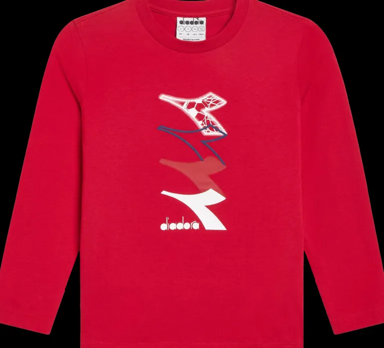 T-SHIRT A MANICA LUNGA JUNIOR DIADORA LOGO RED SALSA 102.181439 45080
