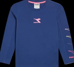T-SHIRT A MANICA LUNGA JUNIOR DIADORA LOGO SALTIRE NAVY 102.180959 60024