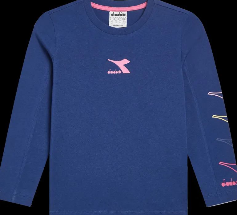 T-SHIRT A MANICA LUNGA JUNIOR DIADORA LOGO SALTIRE NAVY 102.180959 60024