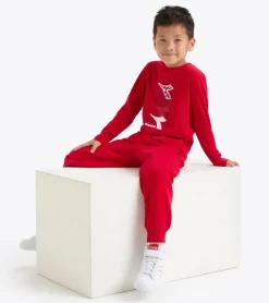 T-SHIRT A MANICA LUNGA JUNIOR DIADORA LOGO RED SALSA 102.181439 45080