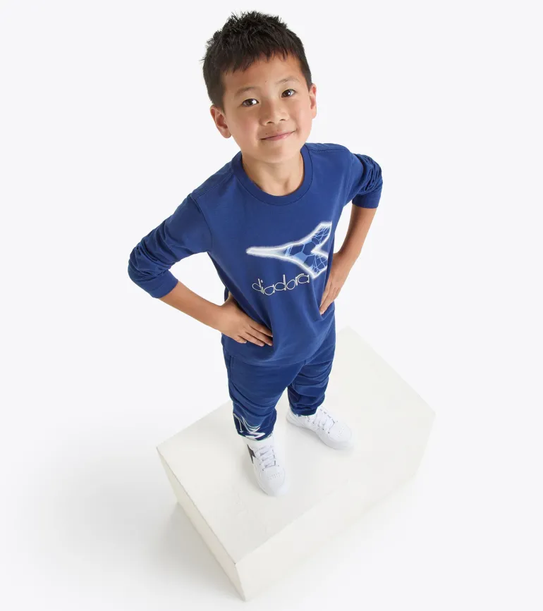 T-SHIRT A MANICA LUNGA JUNIOR DIADORA LOGO SALTIRE NAVY 102.181439 60024