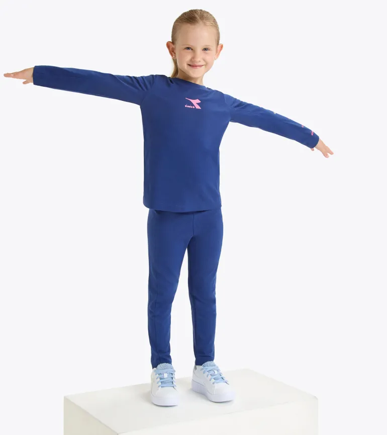 T-SHIRT A MANICA LUNGA JUNIOR DIADORA LOGO SALTIRE NAVY 102.180959 60024