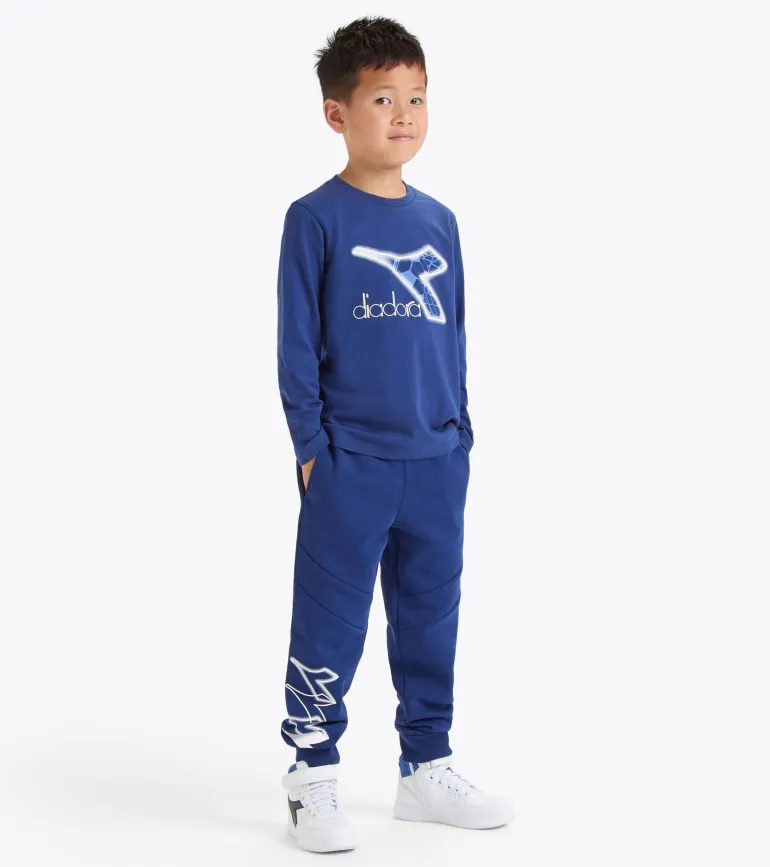 T-SHIRT A MANICA LUNGA JUNIOR DIADORA LOGO SALTIRE NAVY 102.181439 60024