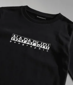 T-SHIRT A MANICA LUNGA JUNIOR NAPAPIJRI K S-BOX LS 1 BLACK  NP0A4GNI 041